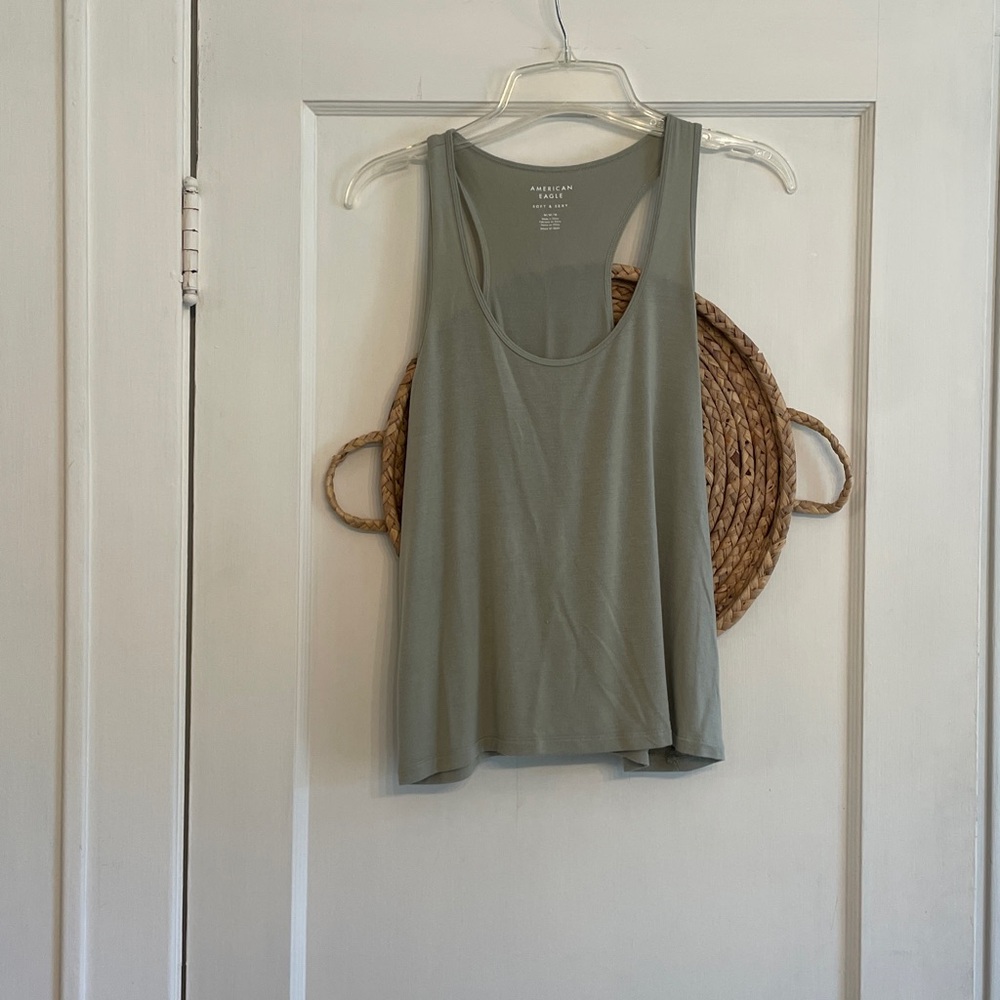 American Eagle Outfitters Olive Green Racerback Tank Top